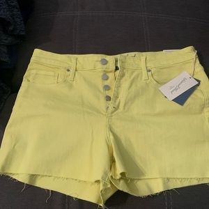 Yellow jean shorts